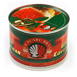 Red Pearl Salmon (Red) Caviar 454 g (1 lb) can